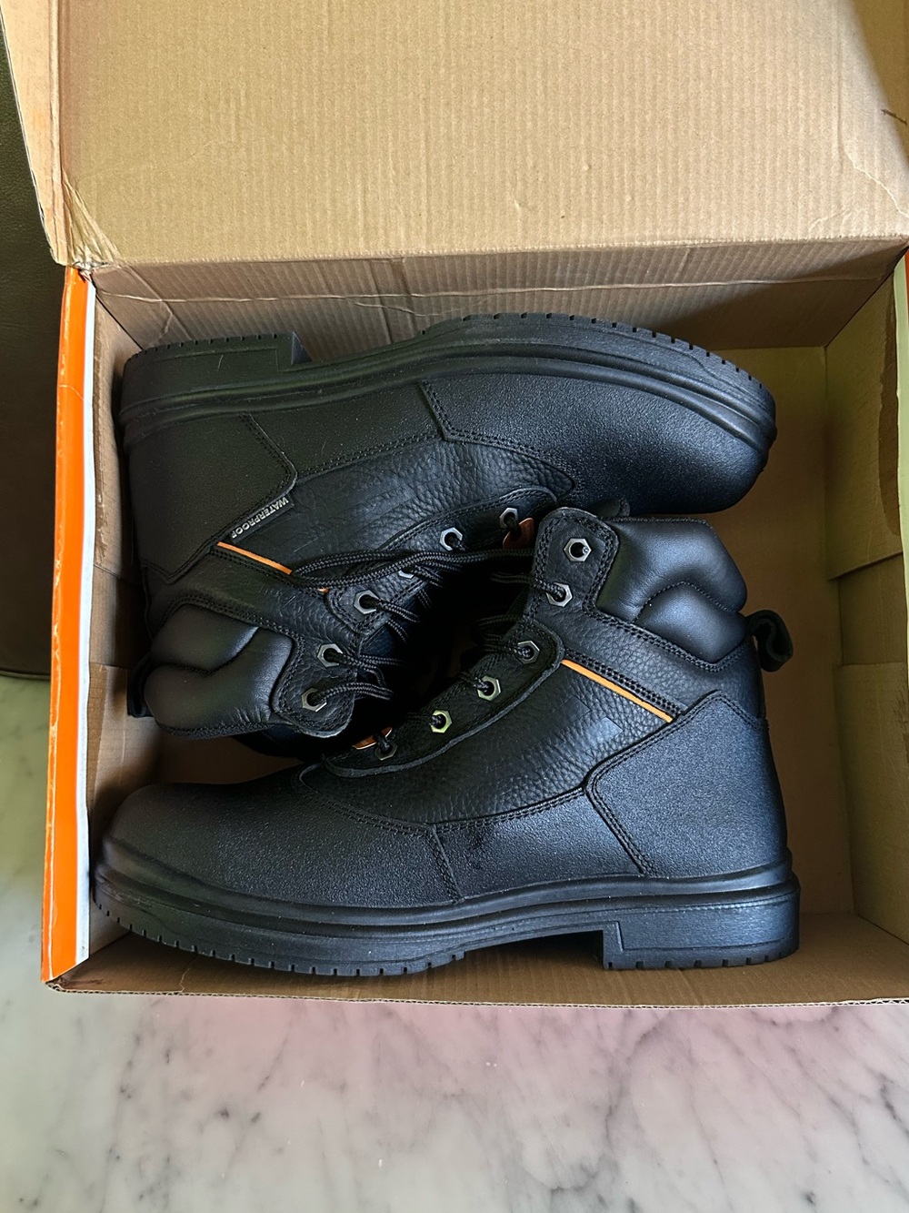 Genuine Grip 7800 Men’s 10.5W Steel Toe Waterproof Work Boots Black Leather
